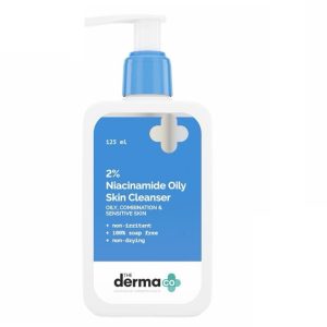 The Derma Co 2% Niacinamide Oily Skin Cleanser for Sensitive, Oily & Combination Skin 125 ml Non-Irritant |