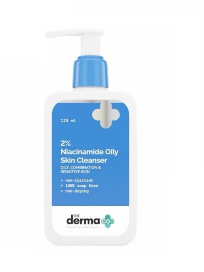 The Derma Co 2% Niacinamide Oily Skin Cleanser for Sensitive, Oily & Combination Skin 125 ml Non-Irritant |