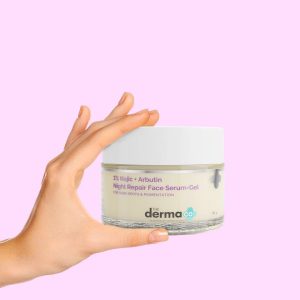 The Derma Co 1% Kojic + Arbutin Night Repair Face Serum-Gel | Reduces Dark Spots, Pigmentation & Blemishes | | 50g