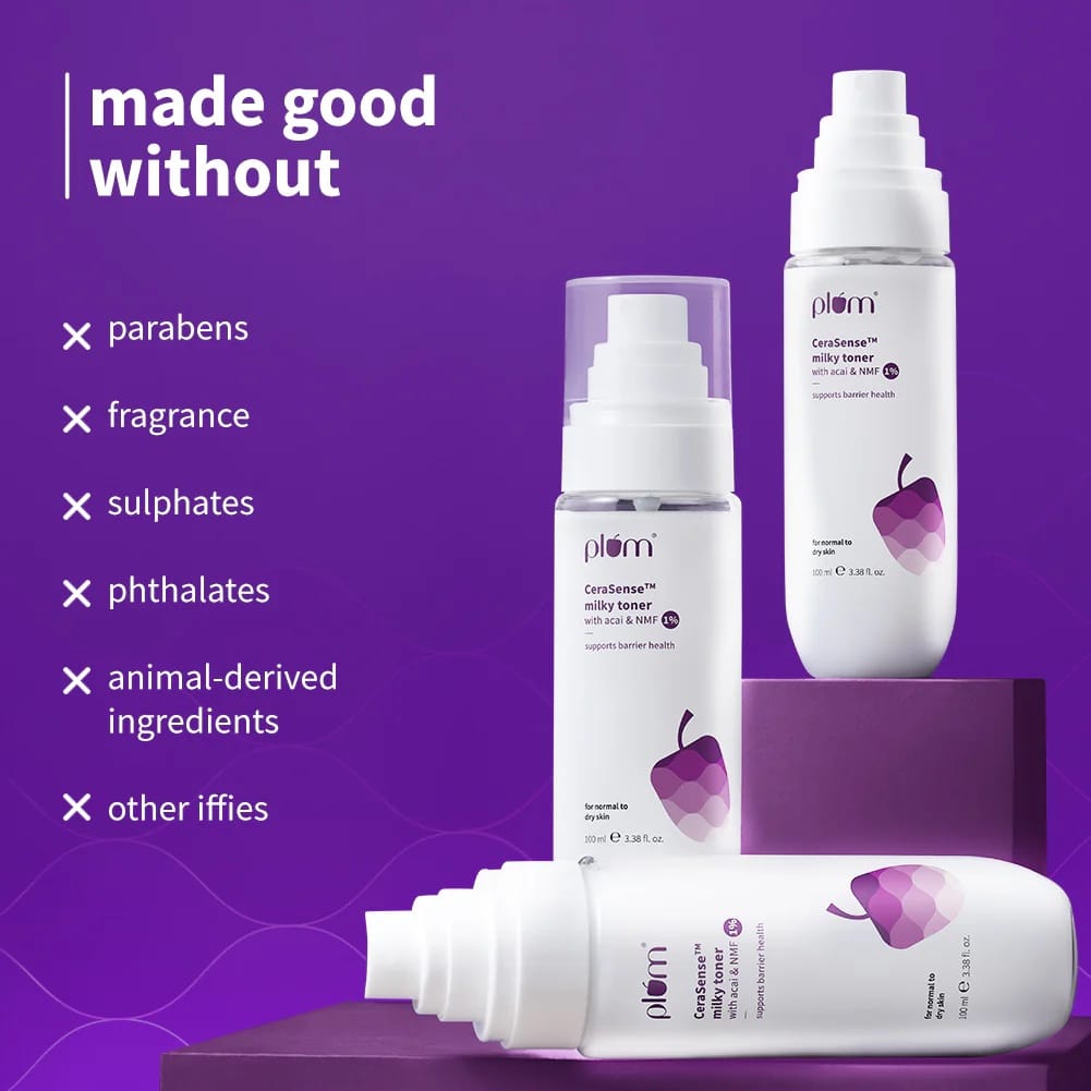 Plum CeraSense Milky Toner with Ceramides & Peptides | Repairs skin barrier, moisturizes & nourishes | Toner for dry & normal skin types | Lightweight & Quick-Absorbing |100 ml - Image 3