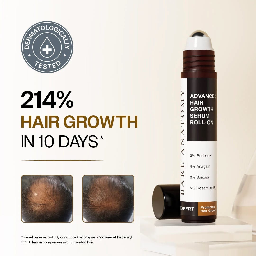 Bare Anatomy Advanced Hair Growth Serum Roll-On| | 25ml - Image 3