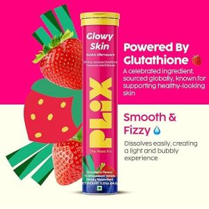 PLIX - THE PLANT FIX Glutathione Tablets (Strawberry)15 Collagen Supplements Per bottle (1 bottle- 15 tablets)