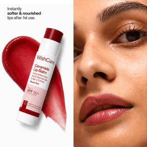 WishCare Ceramide Lip Balm with SPF 50 PA+++ (Blush Red)