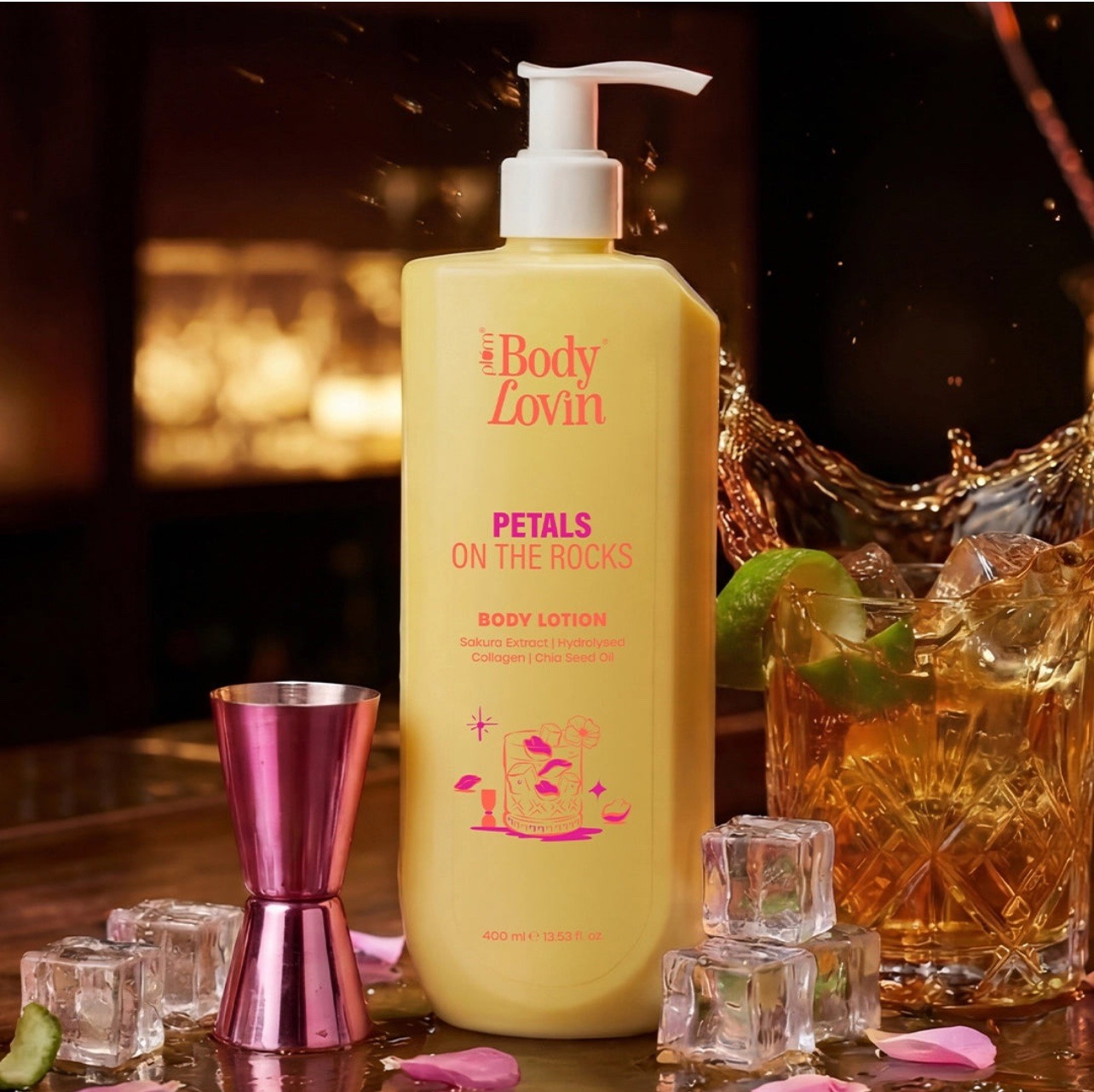 Plum Petals On The Rocks Body Lotion | Sakura Extract, Collagen & Chia Seed Oil | | 400 ml - Image 2