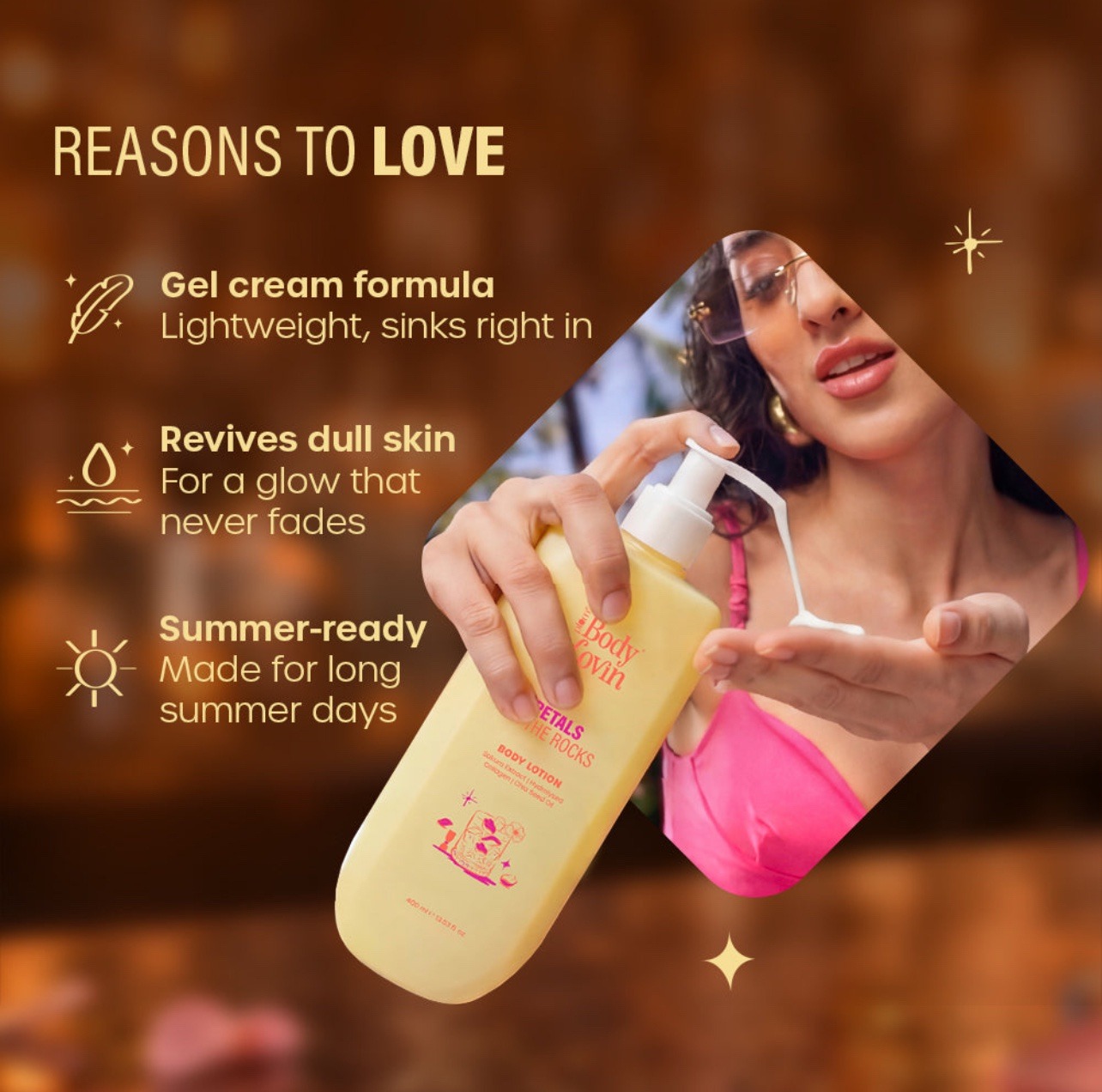 Plum Petals On The Rocks Body Lotion | Sakura Extract, Collagen & Chia Seed Oil | | 400 ml - Image 3