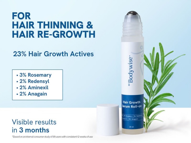 Be Bodywise Rosemary Hair Growth Serum (Roll On) | 3% Redensyl & 2% Anagain | | 25ml - Image 2
